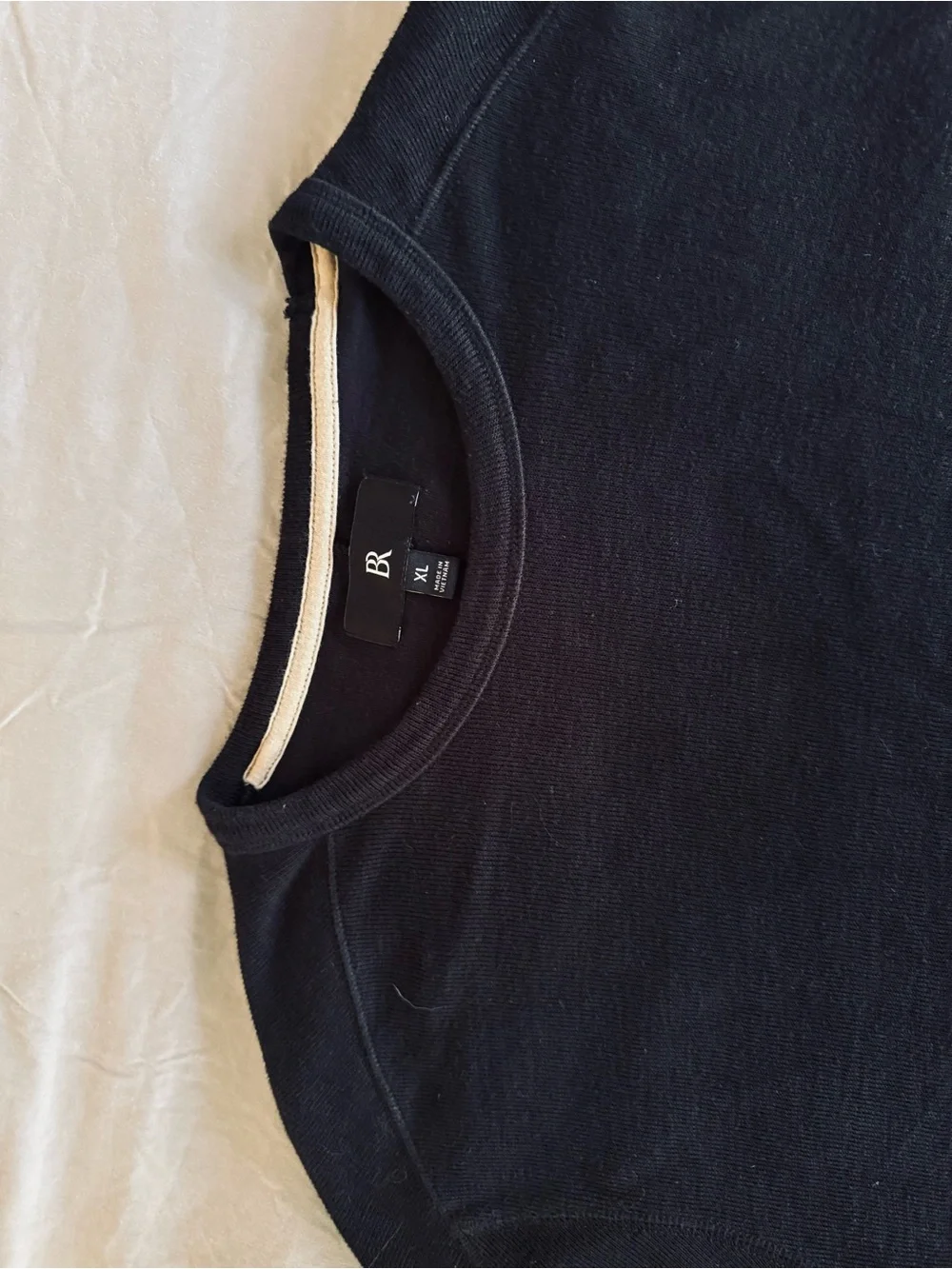 BANANA REPUBLIC Textured Men's Black Thermal Long Sleeve Crewneck Shirt Sweater